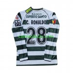 Camisolas de futebol Sporting Clube de Portugal Cristiano Ronaldo 28 2001-2003 Retro Equipamento Principal Manga Comprida